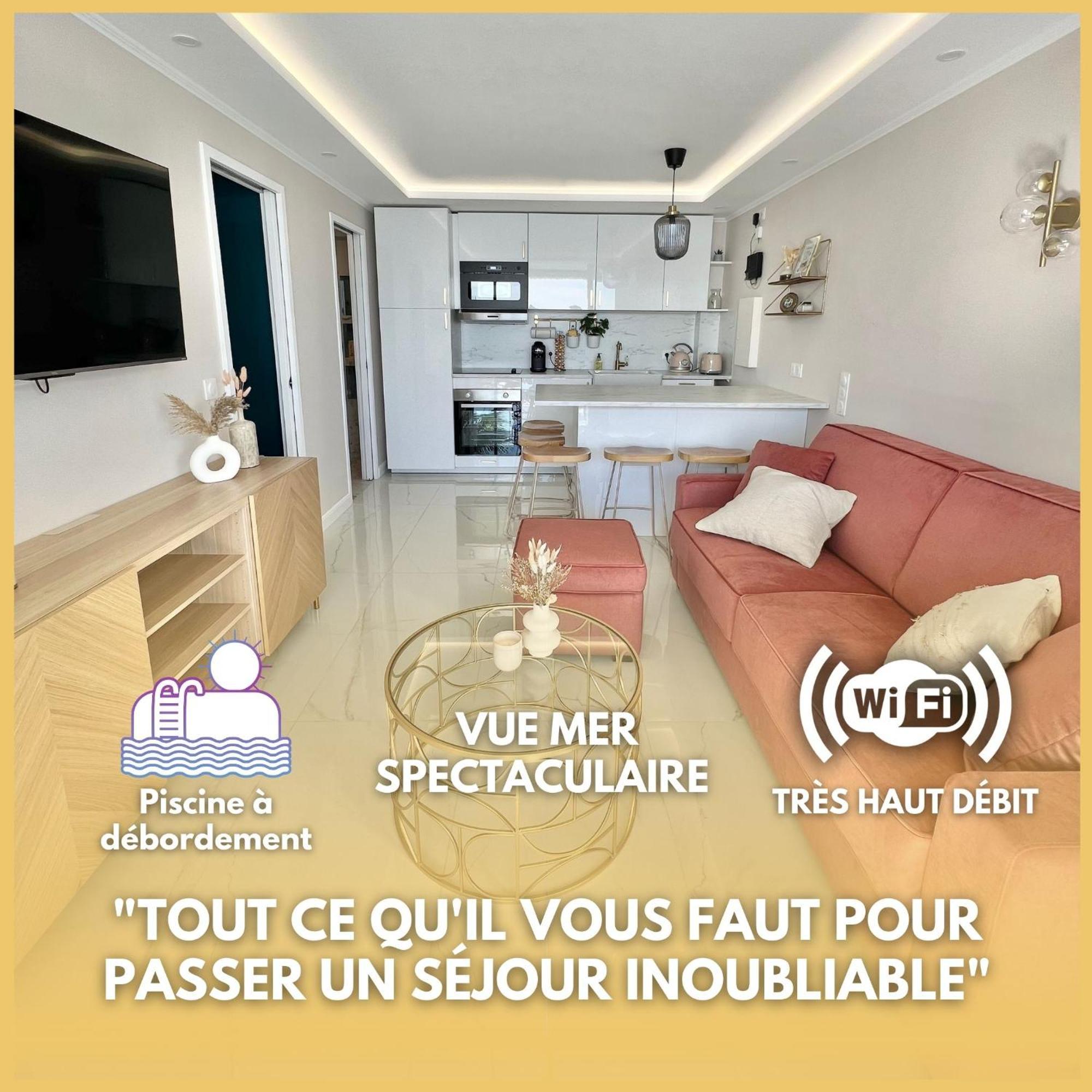 Luxueux Appartement - Vue Mer - Piscine - Free Parking - Monaco Cap-d'Ail Zewnętrze zdjęcie